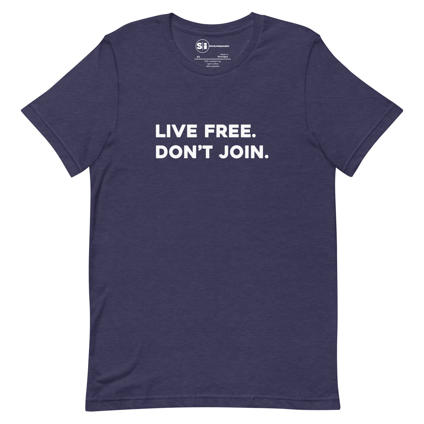 'Live Free. Don't Join' - Plain Font Vintage T-Shirt